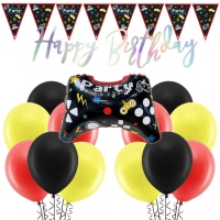 Pack Decoração Festa Videojogos - 23 Peças