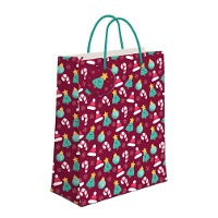Saco de presente de 60 x 45 x 13 cm vermelho com figuras - 1 unidade