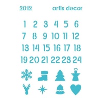 Stencil calendário do advento números e figuras 15 x 20 cm - Artis decor - 1 unidade