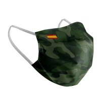 Máscara higiénica reutilizável de militar com bandeira para adultos.