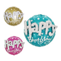 Balão Feliz Aniversário com letras 3D 56 cm