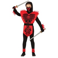 Fato de ninja cobra vermelho para criança