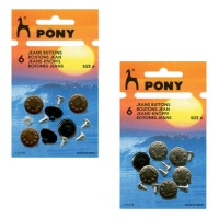 Botões para jeans 1,7 cm laurel - Pony - 6 pcs.