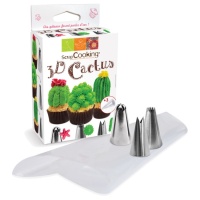 Kit de mangas descartáveis com bicos de aço em forma de cato - Scrapcooking - 6 unidades