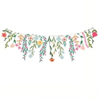 Guirlanda de flores verticais de 3 m