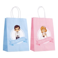 Saco de comunhão às bolinhas 21 x 15 x 8 cm - 1 unidade