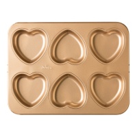 Molde de coração em metal 34,5 x 26 x 2,5 cm - Decorar - 6 cavidades