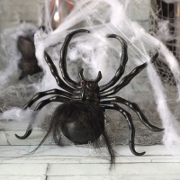 Teia de aranha branca com uma aranha grande de 10 gr.