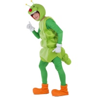 Fato de minhoca verde para adultos