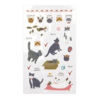 Autocolantes animais gatos com mensagens - Dailylike - 1 folha