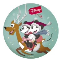 Folha de hóstia de Natal comestível de Mickey e Minnie de 20 cm - Dekora
