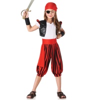 Fato de pirata com calças às riscas para menina