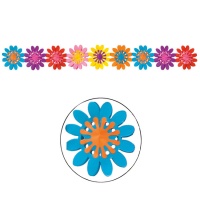 Grinalda de flores de primavera em papel - 3,00 m