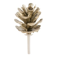 Palitos para cupcake de ananás dourado em plástico de 4 cm - Dekora - 144 unid.