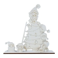 Estatueta de madeira para árvore de Natal com gnomos 36 x 10 x 36 cm - Artis decor