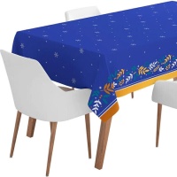 Toalha de mesa de Natal azul meia-noite 5 x 1,20 m - 1 unid.