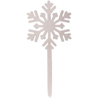 Adorno de Floco de Neve em Prata de 13 x 6 cm
