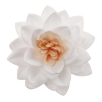 Bolachas de flor de lótus branca 7 cm - Dekora - 15 unid.