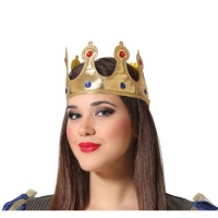 Coroa da Rainha Dourada feita de tecido para adultos