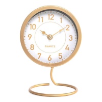 Relógio de mesa branco e dourado - DCasa