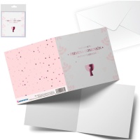 Cartão de felicitações Cálice cor-de-rosa da comunhão