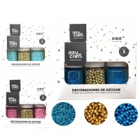 Kit de sprinkles de fios e pérolas douradas de 30 gr - Azucren