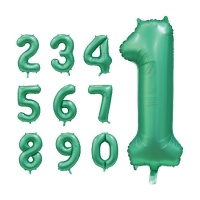 Balão número de cetim verde 86 cm - 1 peça