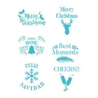 Stencil para copos de Natal 20 x 28,5 cm - Artis decor - 1 unidade