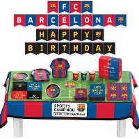 Kit para festa do FC Barcelona - 6 pessoas - 44 peças