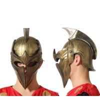 Capacete espartano dourado