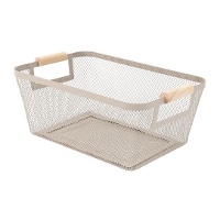 Cesta de metal de 33,2 x 21,5 x 13,3 cm