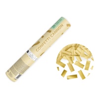 Canhão de confetes de tiras douradas de 20 cm