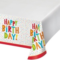 Toalha de mesa Birthday Fun 1,22 x 2,24 m