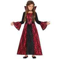 Fato de vampiro com padrão gótico para rapariga