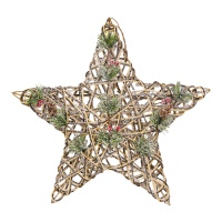 Estrela de vime de 30 cm com luz