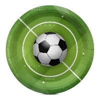 Pratos de Futebol bola no gramado de 18 cm - 8 unidades