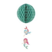 Pingente de bola de nidificação com sereias do mar azul