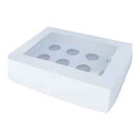 Caixa para 12 cupcakes brancas de 33 x 25 x 7,5 cm - Sweetkolor - 25 unidades