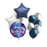 Happy Birthday Space Bouquet - 9 peças