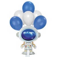 Bouquet astronauta azul e branco - 7 unid.