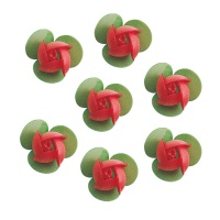 Bolachas de flores vermelhas 3 cm - Dekora - 150 unidades