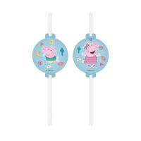 Palhinhas de Peppa Pig e George de 22 cm - 4 unidades