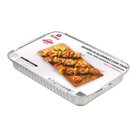 Recipiente descartável retangular com tampa 31,2 x 21,8 x 3,5 cm - 5 unidades