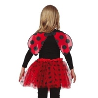 Conjunto de asas e tutu de joaninha para criança