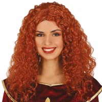 Peruca ruiva com cabelo encaracolado