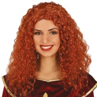 Peruca ruiva com cabelo encaracolado