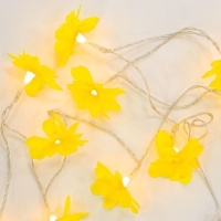 Guirlanda de flores amarela com luzes LED - 1,65 m
