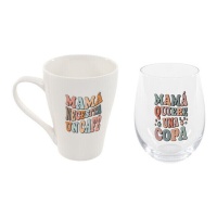 Conjunto de caneca e copo para a mãe - 2 peças