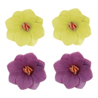 Hostas de flores de Hortênsias roxas e amarelas de 3,7 cm - FunCakes - 18 unidades
