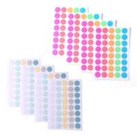 Autocolantes circulares de 1,7 cm em cores pastel brilhantes - 4 folhas